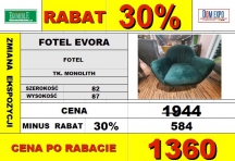 Bydgoskie Meble - Evora Fotel podstawa metalowa, tk.monolith